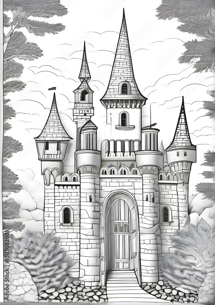 Fototapeta premium vector illustration of castle