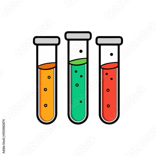 Cartoon Test Tubes Doodle Illustration