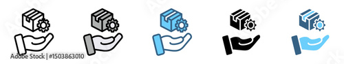 ELDERLY CARE icon with multiple style of caregiver, nursing home, assisted living, home nurse and delivery service
