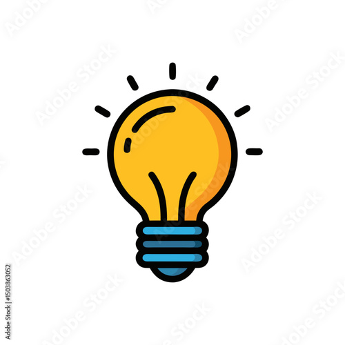 Cartoon Idea Bulb Doodle Design
