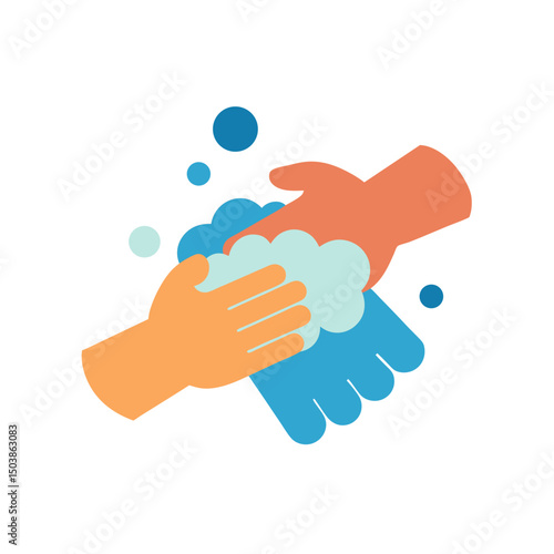 Cartoon Two Hand Washing Doodle Clipart