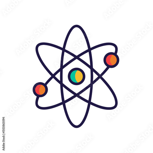 Cartoon Atom Doodle Illustration