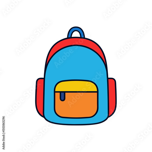Cartoon School Bagpack Doodle Drawing