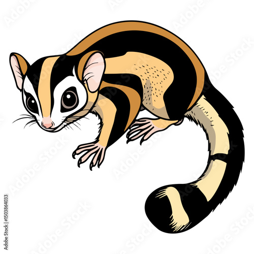 sugar glider, animal, vector, transparent background, rodent, mammal, cute, isolated, small, pet
