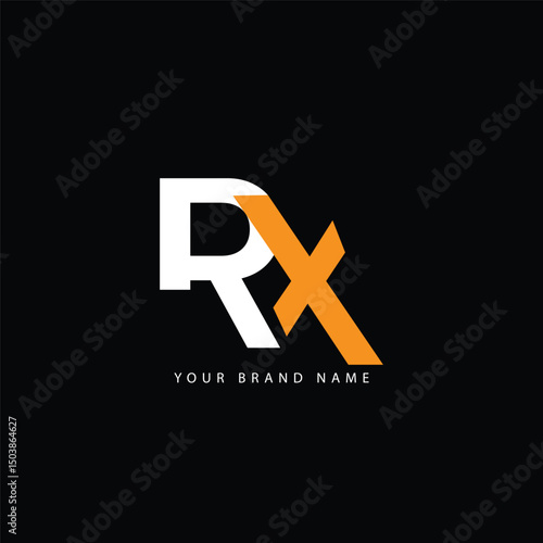 RX Text logo design vector