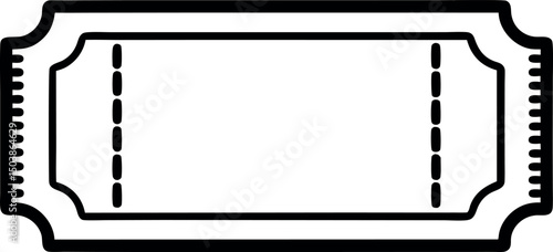 A simple black and white retro ticket perfect for designing anything  