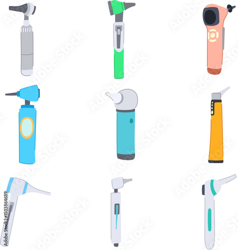 otoscope set cartoon vector illustration