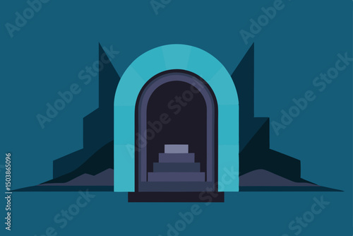 Ancient urban architecture of the Church of the Holy Sepulchre with its iconic stone archway entrance and historical design, a landmark monument in the old city