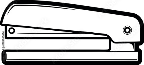 A clear outline of a stapler, ready to bind your documents together vector silhouette