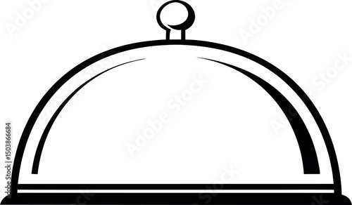 Food Cloche with Round Knob Illustration vector silhouette