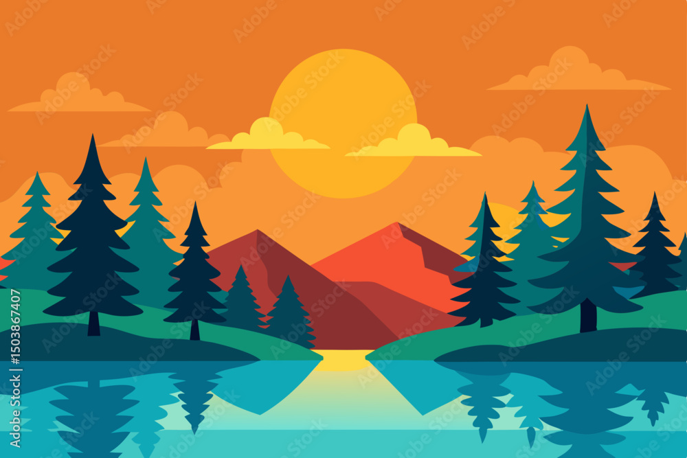 Fototapeta premium winter landscape with forest