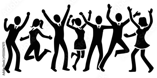 "Retro Dance Silhouettes – Vintage Art Deco Style in High-Contrast Black and White"