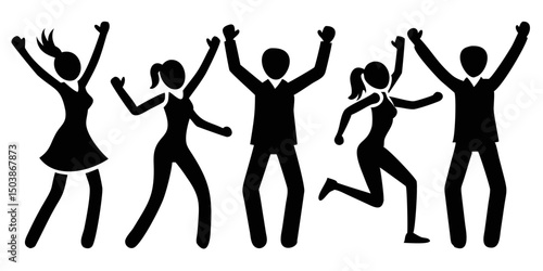 "Retro Dance Silhouettes – Vintage Art Deco Style in High-Contrast Black and White"