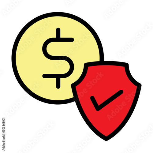 Money Secure Vector Filled Icon Design