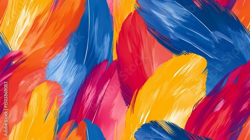 Wallpaper Mural Parrot feather tile with multicolored details, suitable for exotic wallpaper, animal print products, and natural pattern compositions. Torontodigital.ca