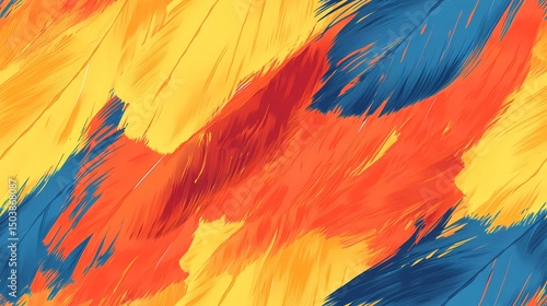 Wallpaper Mural Parrot feather tile with multicolored details, suitable for exotic wallpaper, animal print products, and natural pattern compositions. Torontodigital.ca