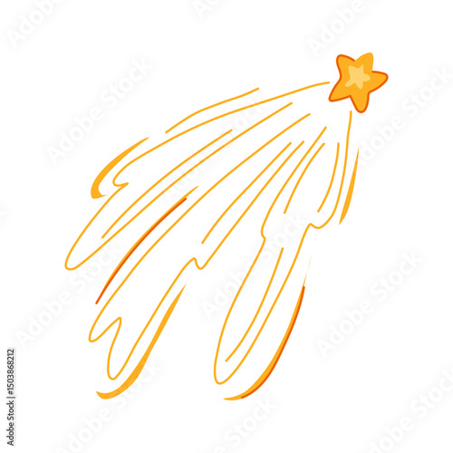 nebula shooting star space cartoon vector illustration