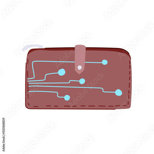 rfid smart wallet cartoon vector illustration