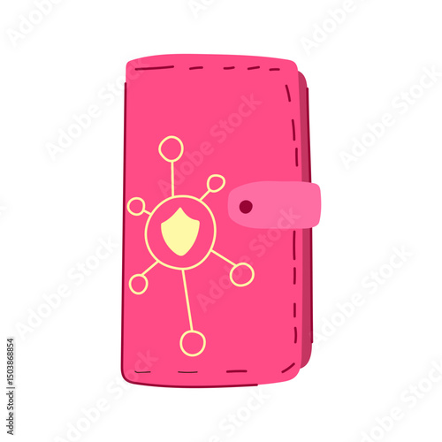 blockchain smart wallet cartoon vector illustration