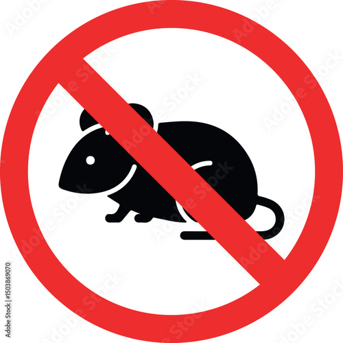 no rats prohibited sign on white background