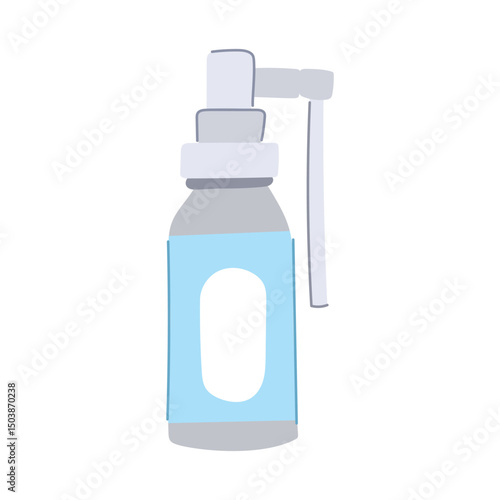 portable throat spray bottle cartoon vector illustration