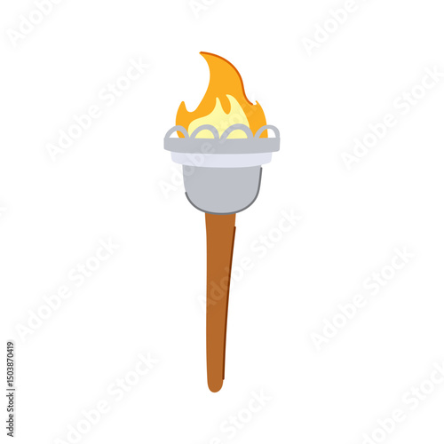 heat torch fire cartoon vector illustration