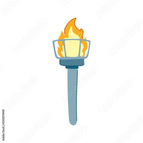 flicker torch fire cartoon vector illustration