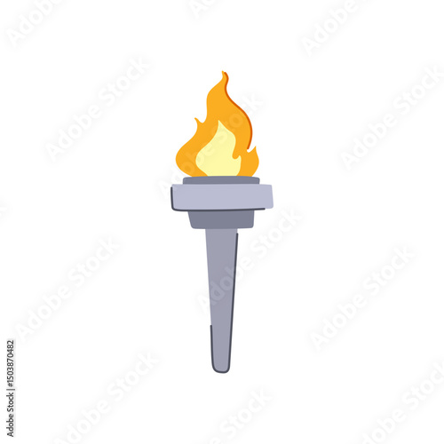 kindle torch fire cartoon vector illustration
