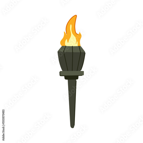 glow torch fire cartoon vector illustration