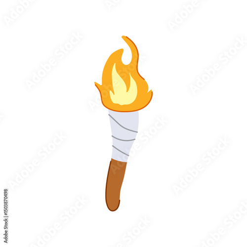 inferno torch fire cartoon vector illustration