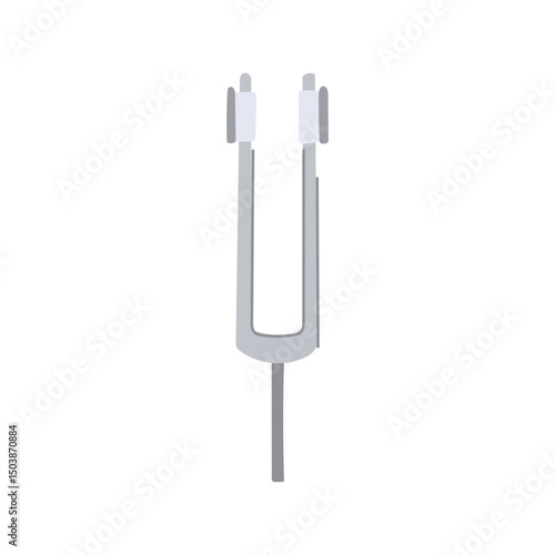 acoustic tuning fork cartoon vector illustration