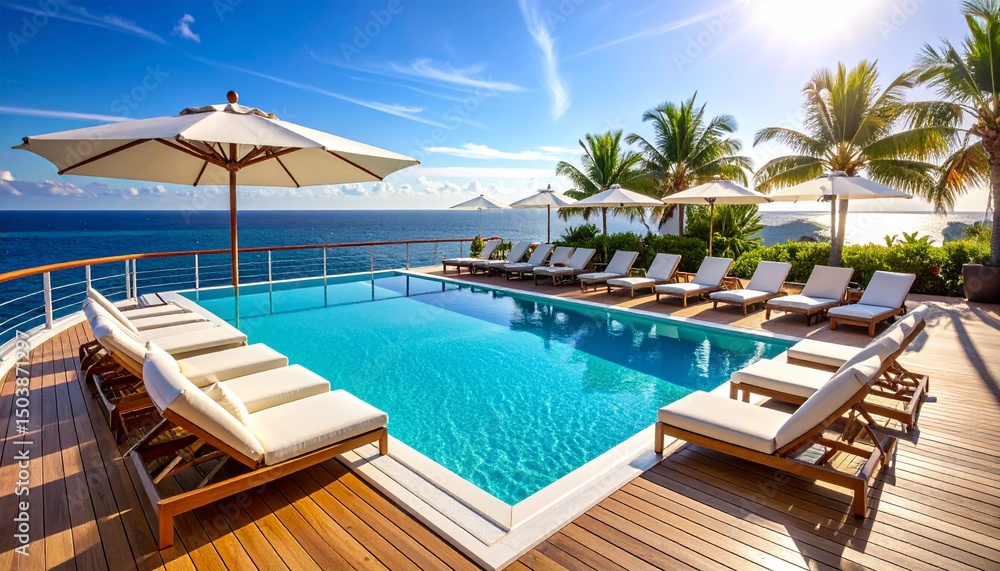 Fototapeta premium Infinity Pool on Cruise Deck