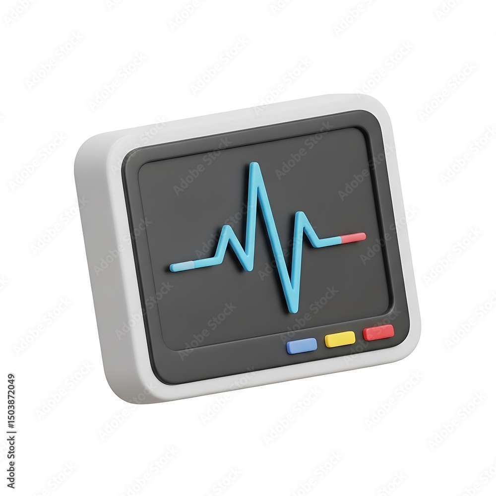 Medical Monitor Heartbeat Waveform Illustration Medical Monitor Heartbeat Waveform Illustration