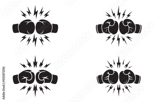 Set of Boxing gloves vector isolated on white background.