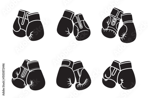 Set of the boxing gloves on white background. element for logo, label,emblem,sign, poster. vector illustration
