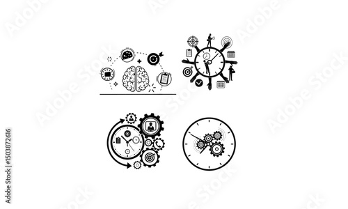 Multitasking kills focus don?t fall for the myth. vector icon.ai
