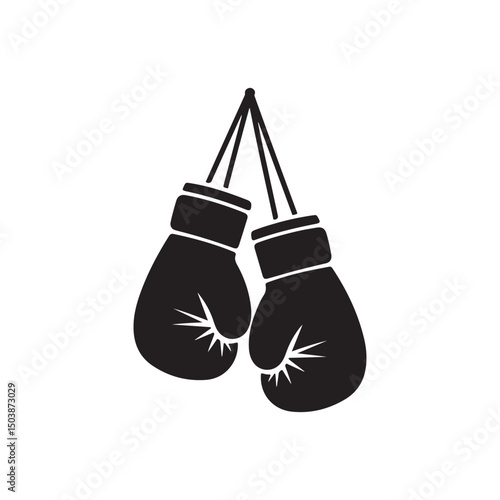 hanging boxing gloves vector illustration