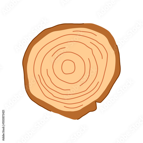 grain wood circle cartoon vector illustration