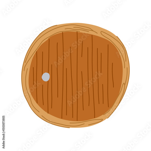 charm wooden door fairy tale house cartoon vector illustration