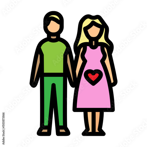 Expecting Dad Vector Filled Icon Design