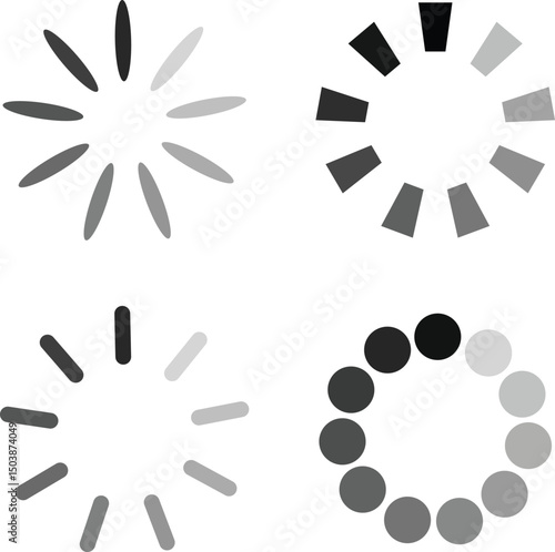 Loading bar set. Retro progress bars on white and black screens. Search vector loading vector collection isolated on transparent of loading and buffering symbols for websites, app, logo load design.