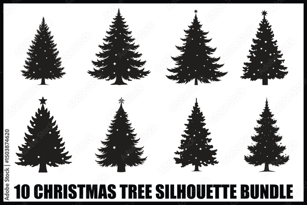 Obraz premium Christmas Tree Silhouette Bundle