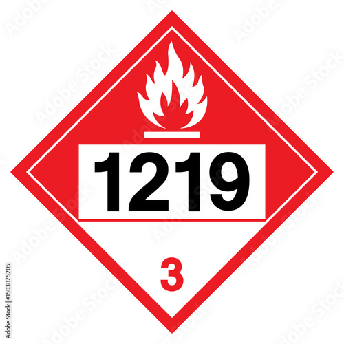 Isopropanol NOS UN1219 Symbol Sign, Vector Illustration, Isolate On White Background, Label.EPS10