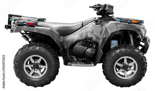 Φωτογραφία Side view gray all terrain vehicle or quad bike