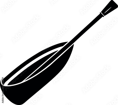 Detailed image of a black canoe paddle on a white background vector  