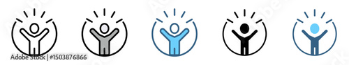 RESILIENCE icon with multiple style of the strength, confidence, motivate, self protecting, effort, change and agility