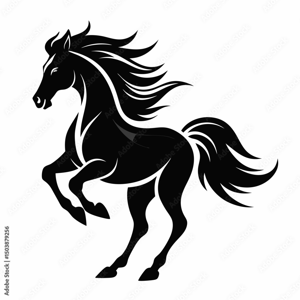 Obraz premium horse silhouette isolated on white