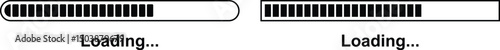 Loading bar set. Retro progress bars on white and black screens. Search vector loading vector collection isolated on transparent of loading and buffering symbols for websites, app, logo load design.