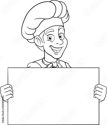 A chef or baker cartoon coo...