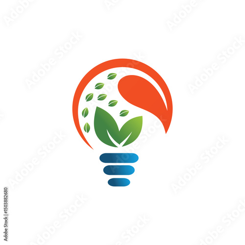 eco green light bulb logo vector